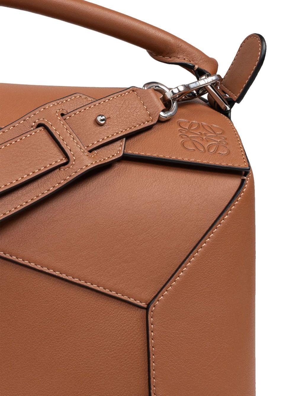 Puzzle leather tote bag Product Image