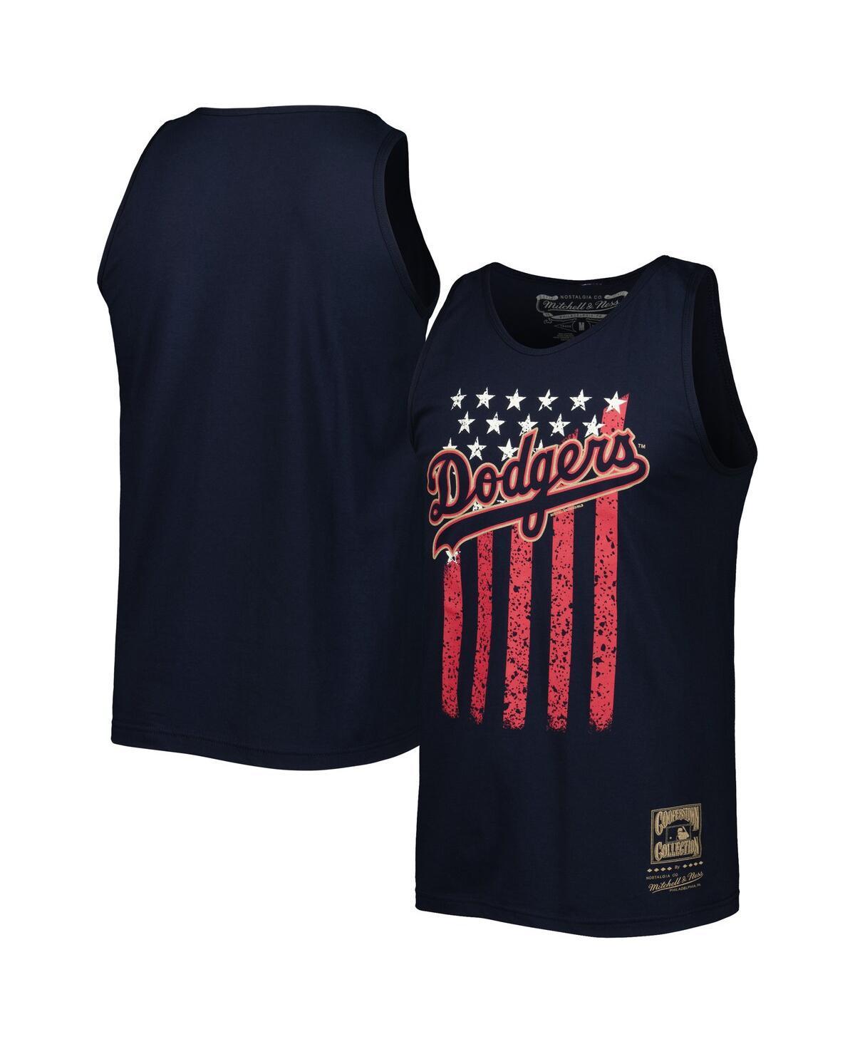 Mens Mitchell & Ness Los Angeles Dodgers Cooperstown Collection Stars and Stripes Tank Top Blue Product Image