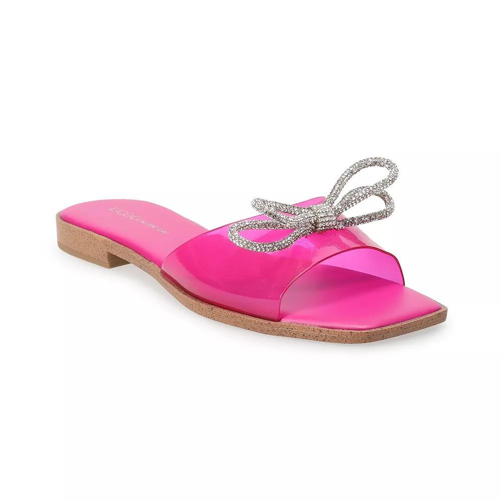 BCBGeneration Laffi Vinyl Rhinestone Bow Slides Product Image