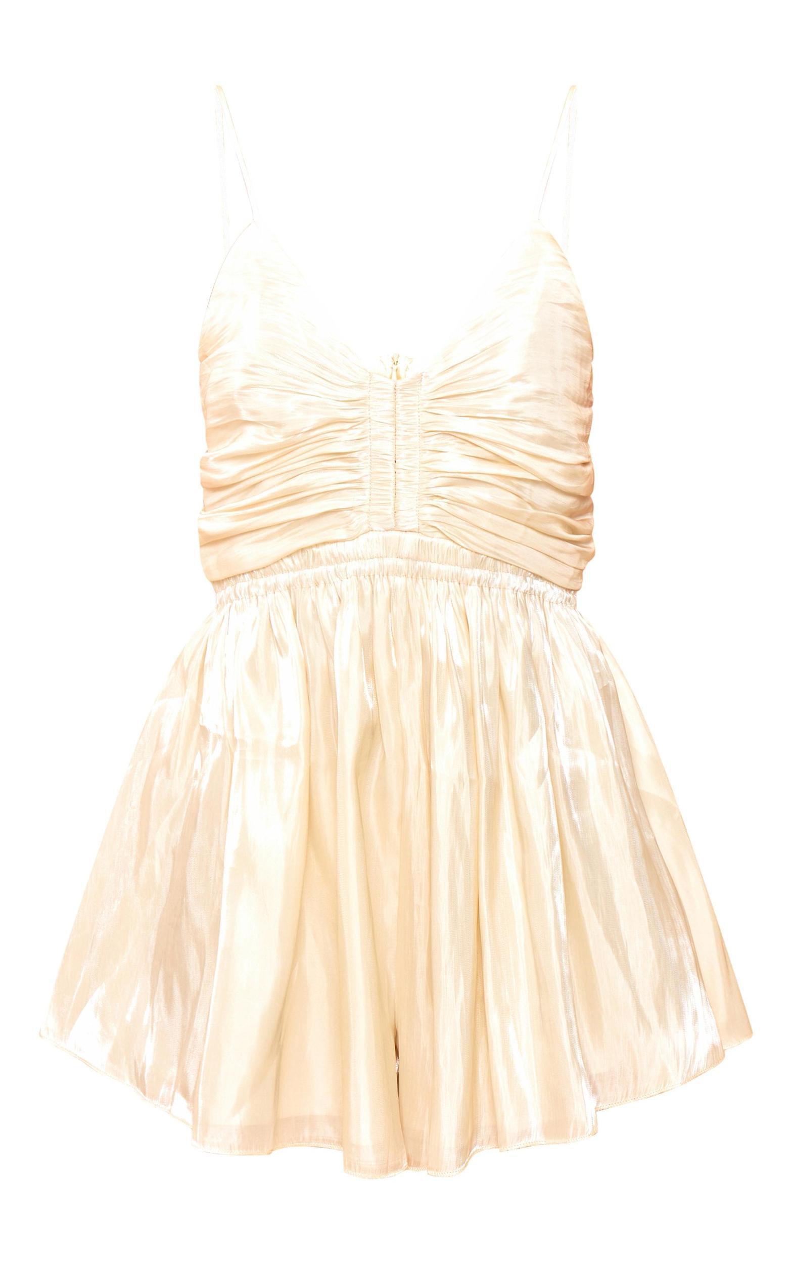 Champagne Iridescent Strappy Flowy Romper Product Image