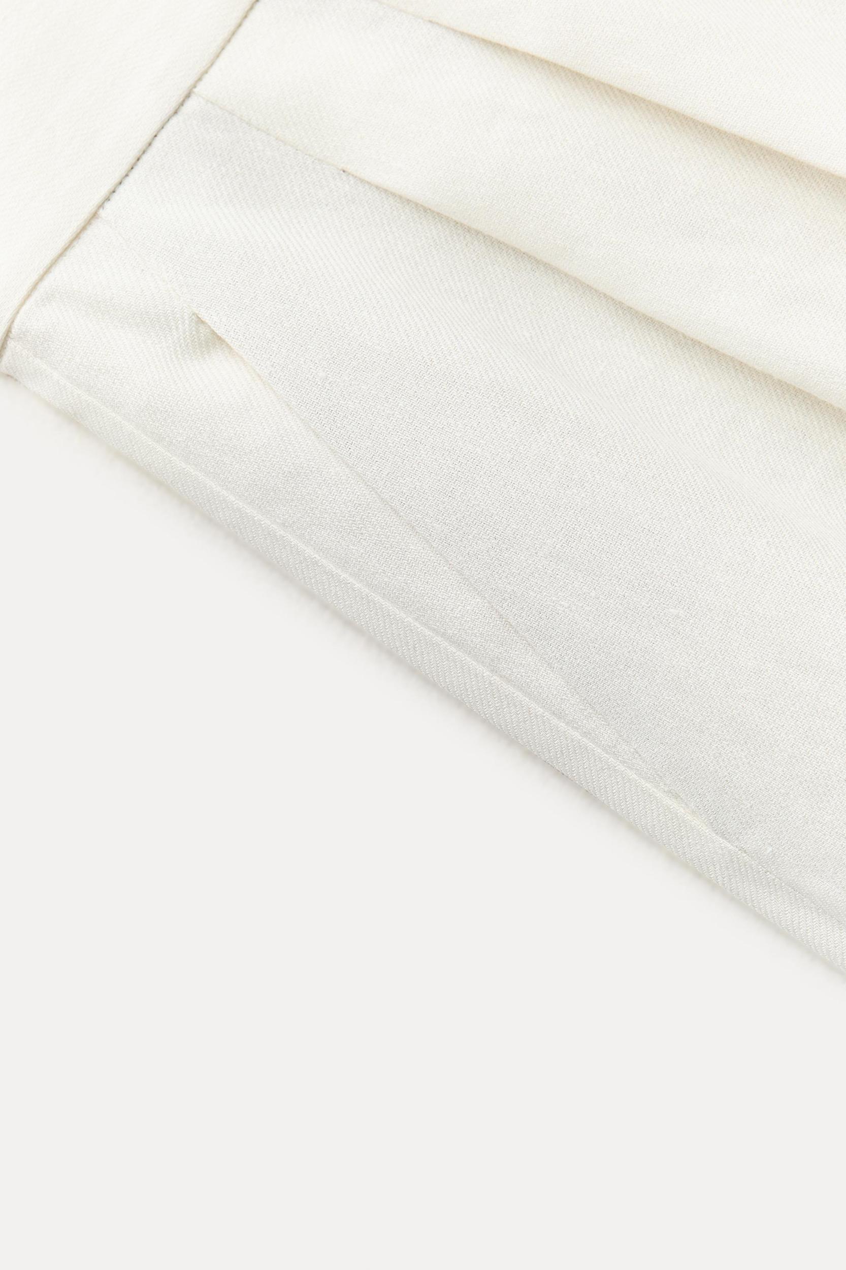 LINEN BLEND PLEATED PANTS ZW COLLECTION Product Image
