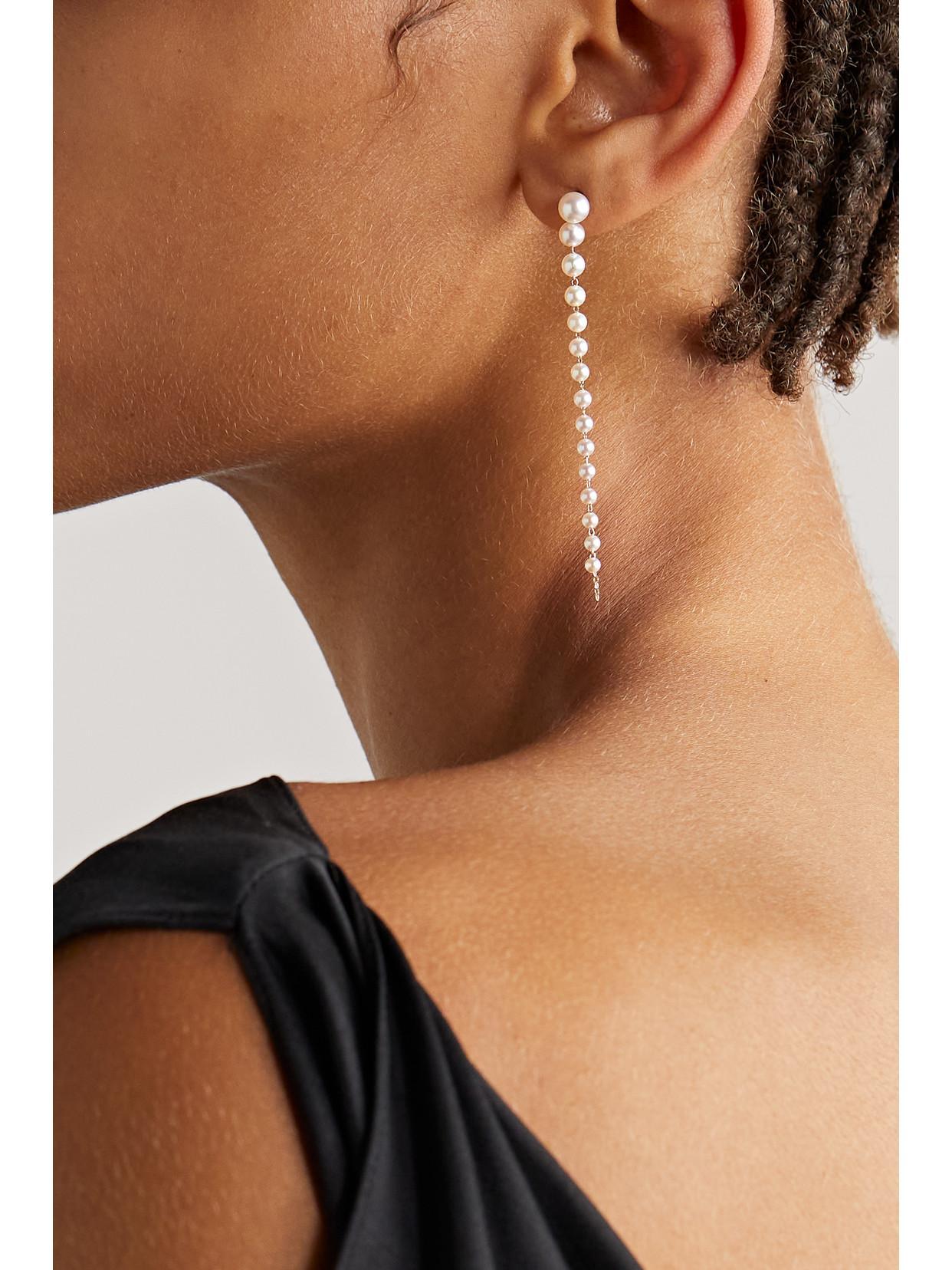 MIZUKI 14-karat Gold Pearl Earrings Product Image