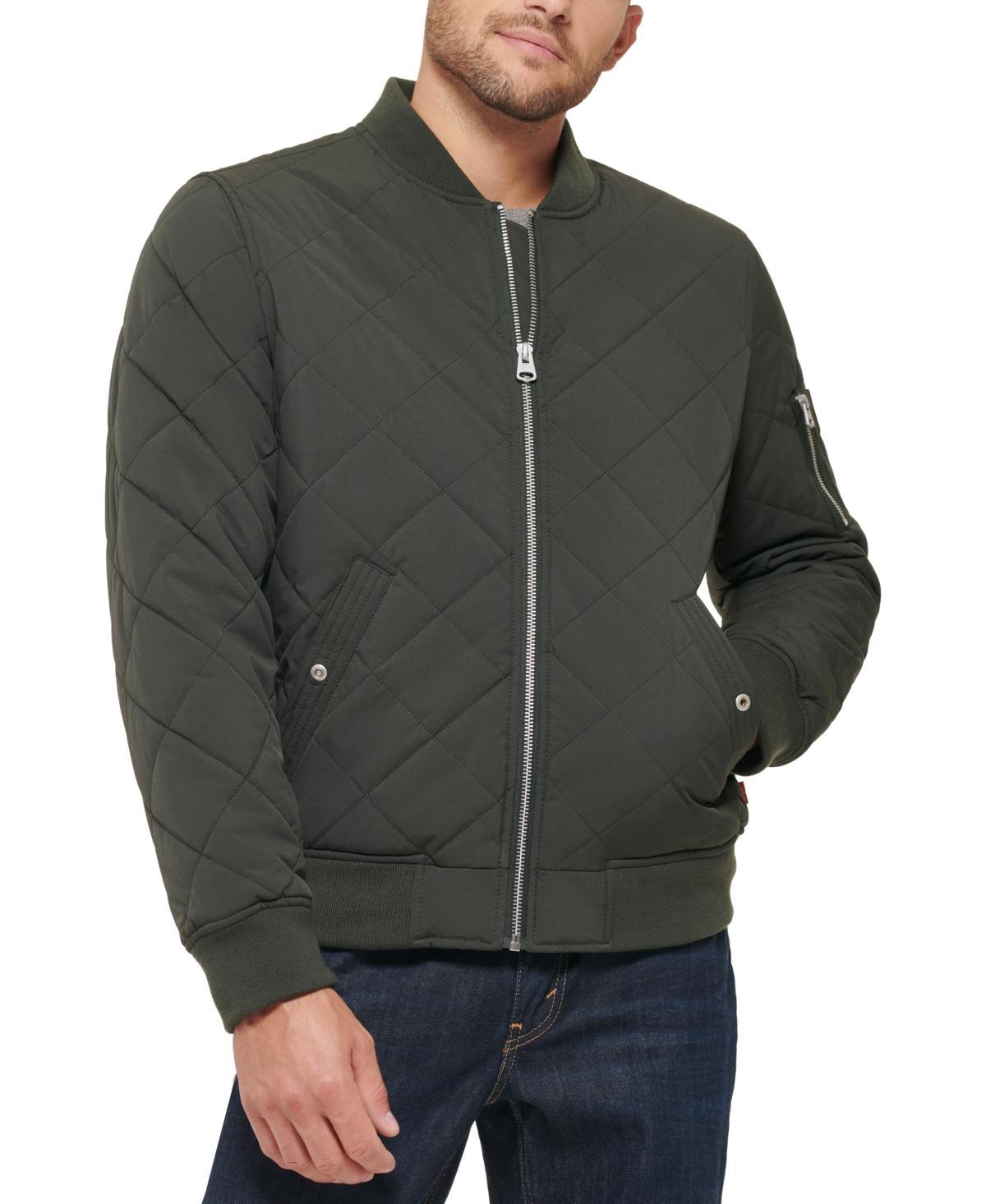 Mens Levis Diamond Quilted Bomber Jacket Brown Brown Product Image
