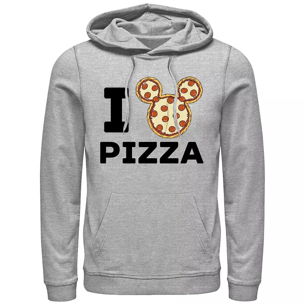 Men's Mickey Mouse Pizza Head Graphic Hoodie, Size: XL, Athletic Grey Product Image