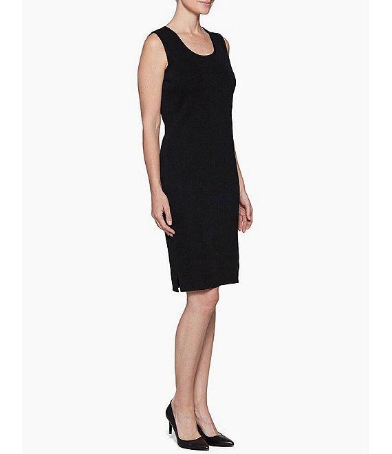 Ming Wang Sleeveless Scoop Neck Side Slit Tank Bodycon Dress Product Image