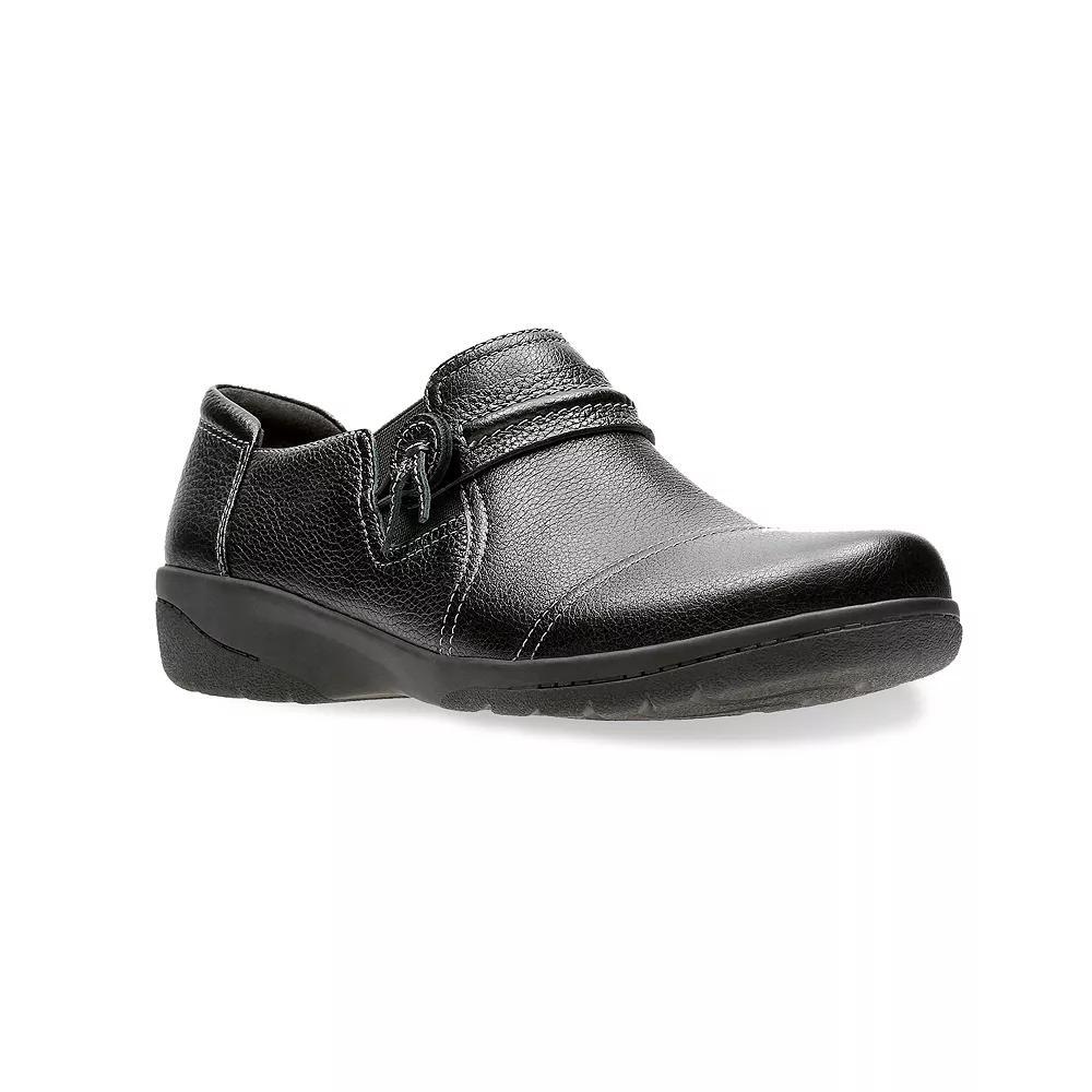 Clarks® Cheyn Madi Women's Leather Slip-On Shoes, Size: 9 Wide, Black Product Image