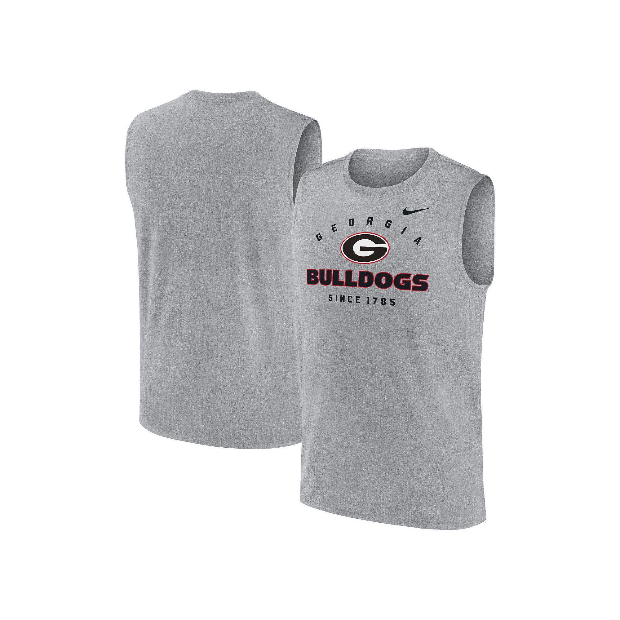 Men's Nike Heather Gray Georgia Bulldogs Primetime Legend Lock Up Performance Muscle Tank Top, Size: 2XL, Grey Product Image