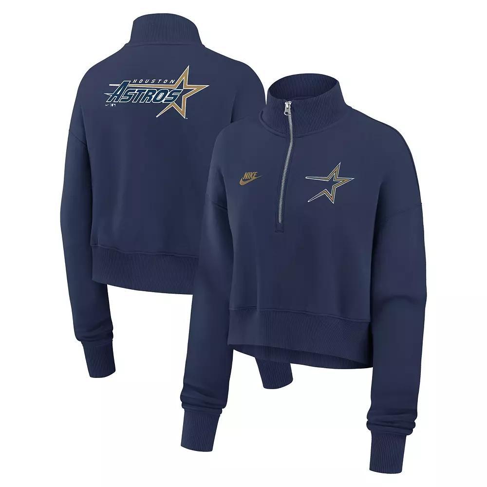 Women's Nike Light Blue St. Louis Cardinals Cooperstown Collection Phoenix Fleece Half-Zip Sweatshirt, Size: Large Product Image