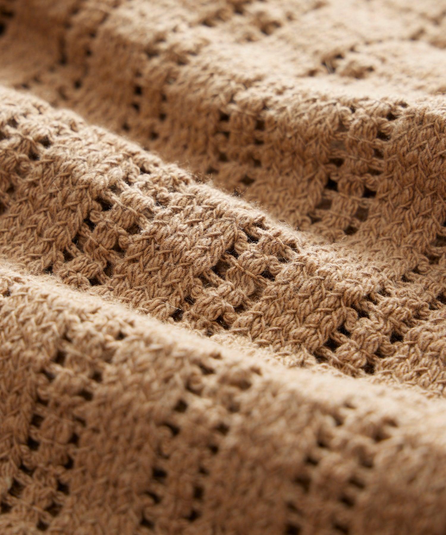 Open-Knit Guayabera Polo Shirt in Desert Beige Product Image