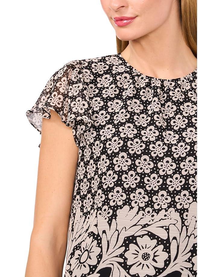 Short Sleeve Bow Front Peplum Top Product Image