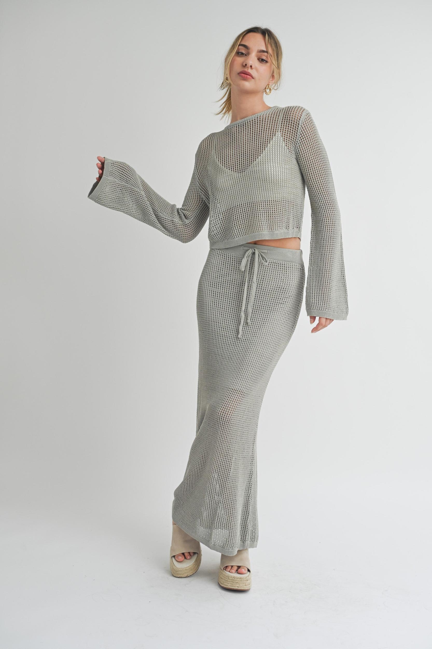 Crochet Knitted Maxi Skirt Product Image