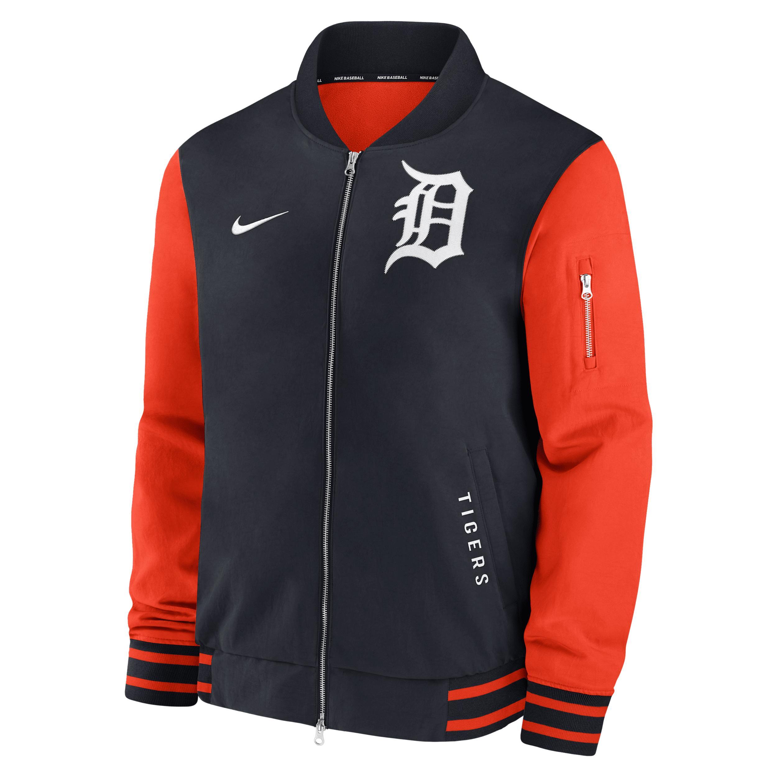 Detroit Tigers Authentic Collection Dugout Nike Men's MLB Full-Zip Bomber Jacket Product Image