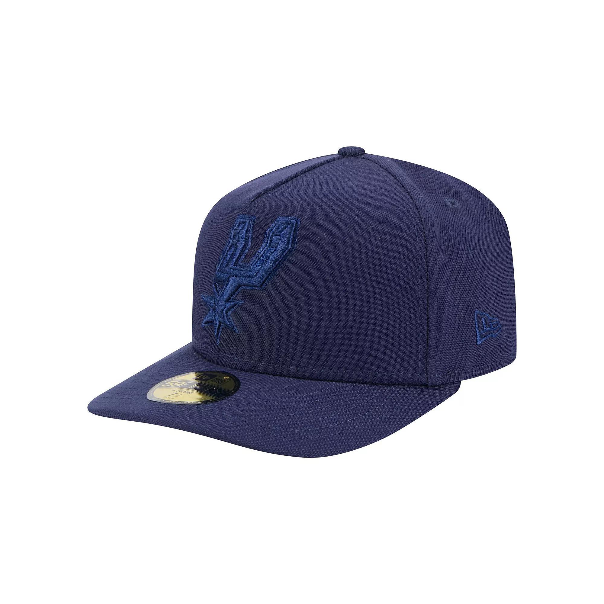 Men's New Era  Navy San Antonio Spurs Colorpack A-Frame Pinch Front 59FIFTY Fitted Hat, Size: 7, Blue Product Image