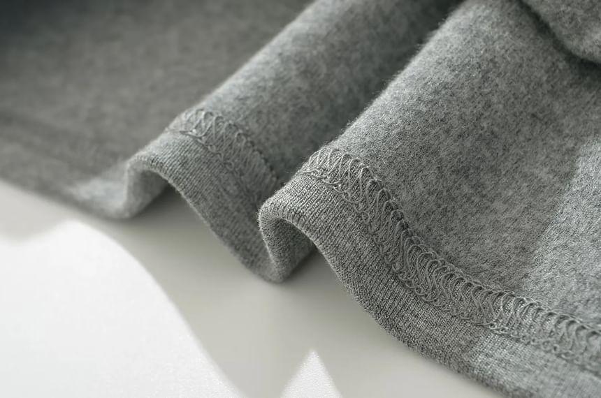 Mock Two-Piece Long-Sleeve Two Tone Collared Top Product Image