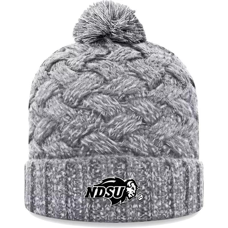 Women's Top of the World Heather Gray NDSU Bison Arctic Cuffed Knit Hat with Pom, Nds Grey Product Image