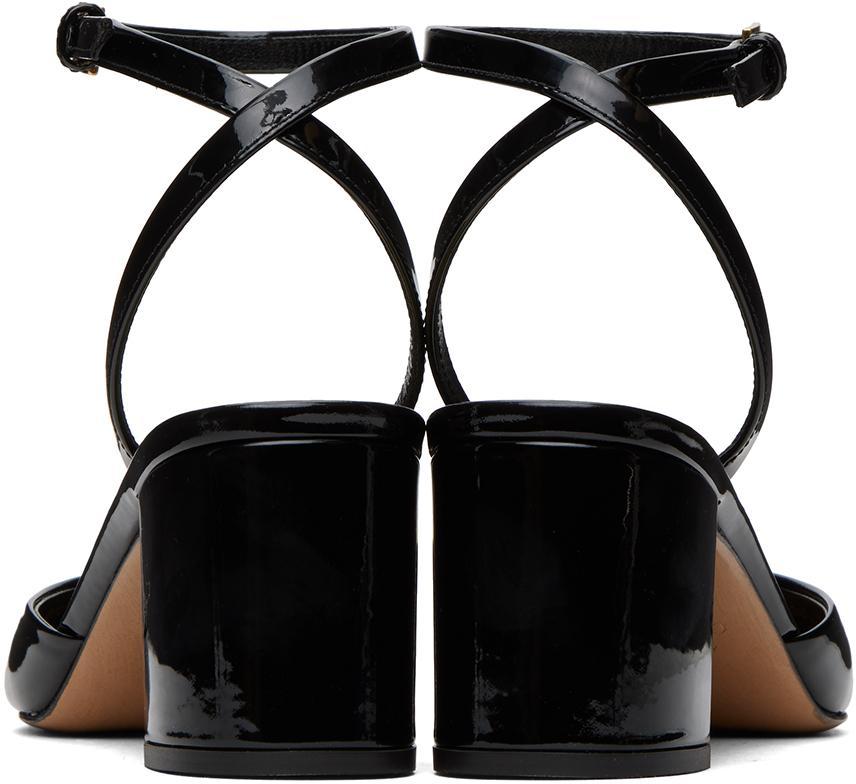 VALENTINO GARAVANI Black One Stud Patent Leather Heels Product Image