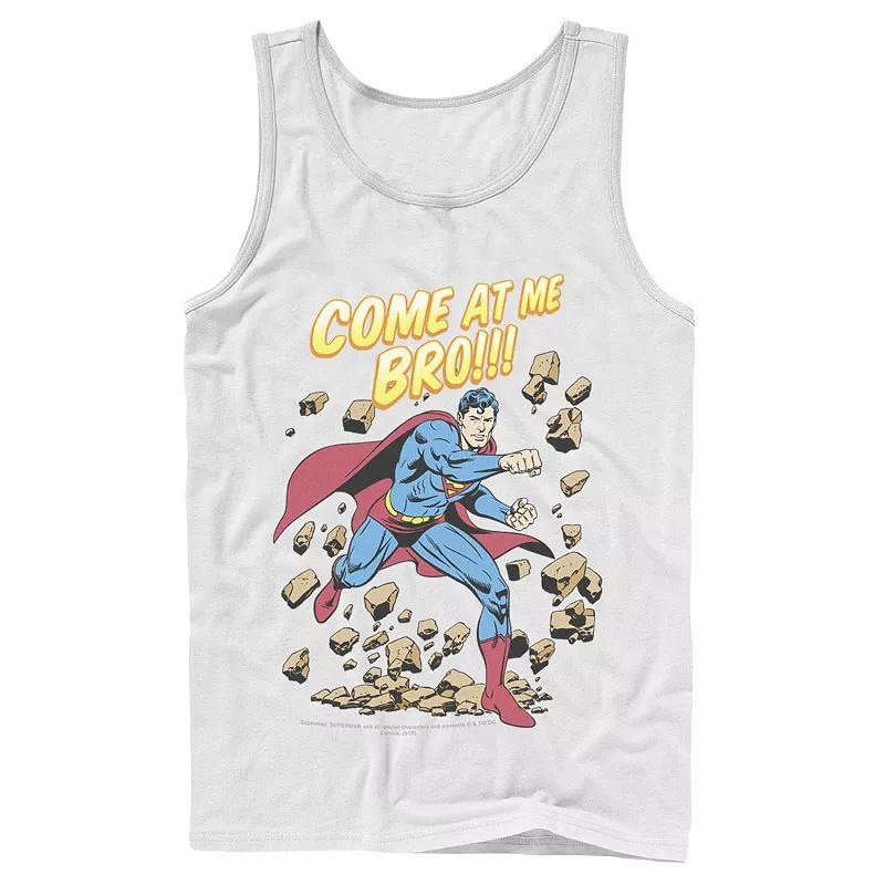 Men's DC Comics Superman Come At Me Bro Text Poster Tank Top, Size: XL, Black Product Image