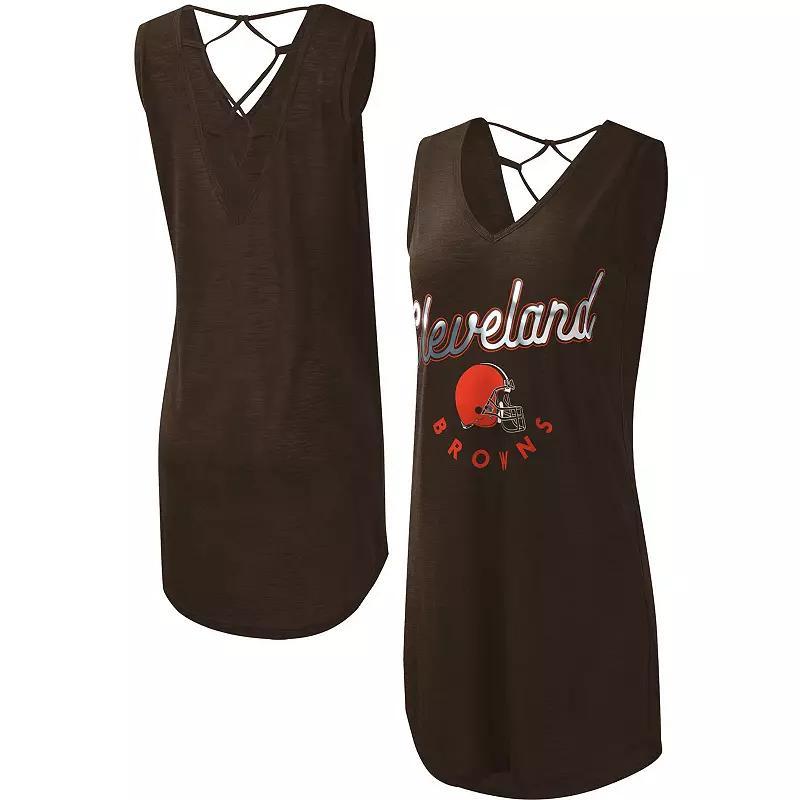 Women's G-III 4Her by Carl Banks Royal Chicago Cubs Game Time Slub Beach V-Neck Cover-Up Dress, Size: Medium, Blue Product Image