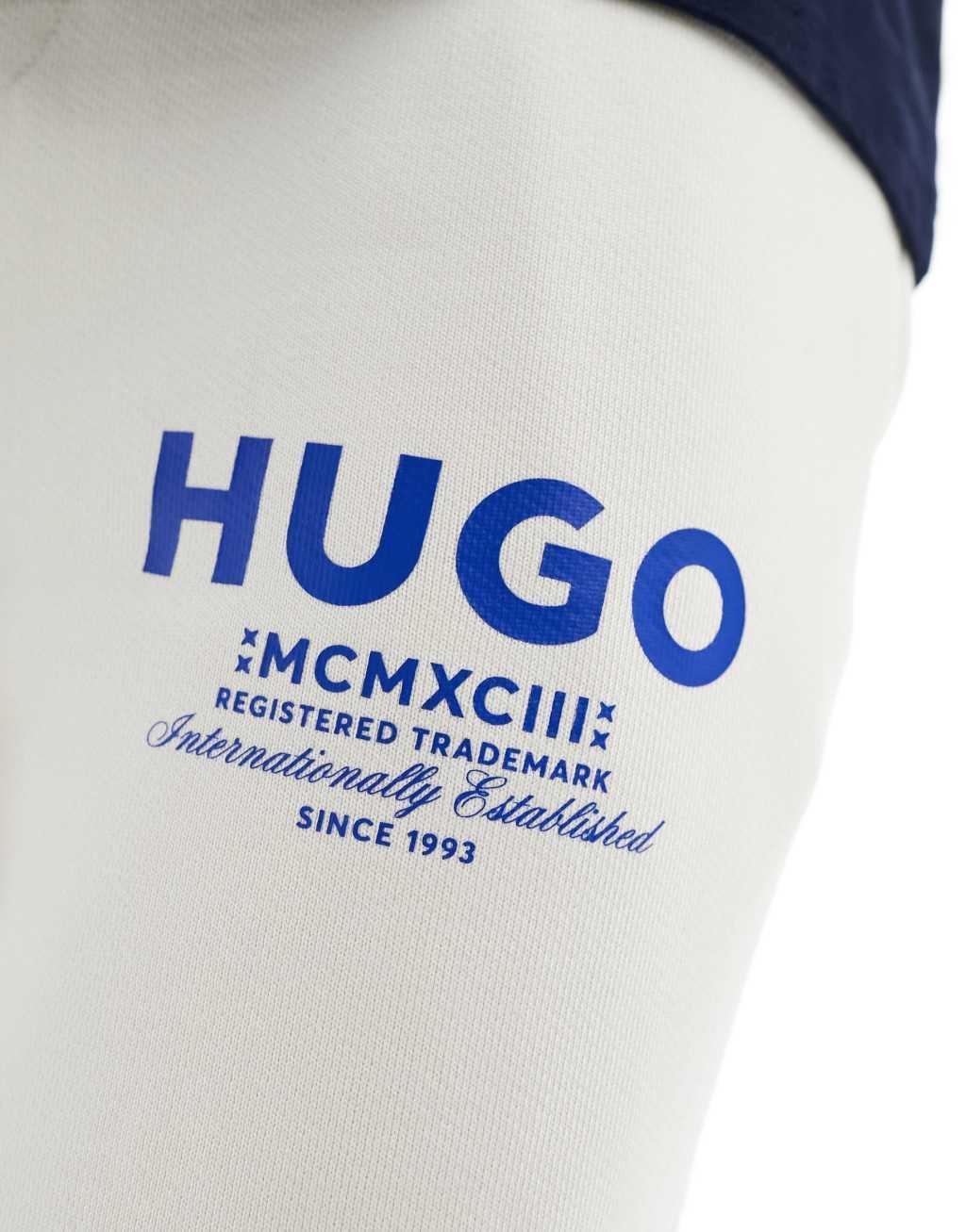 HUGO BLUE relaxed sweatpants in white Product Image