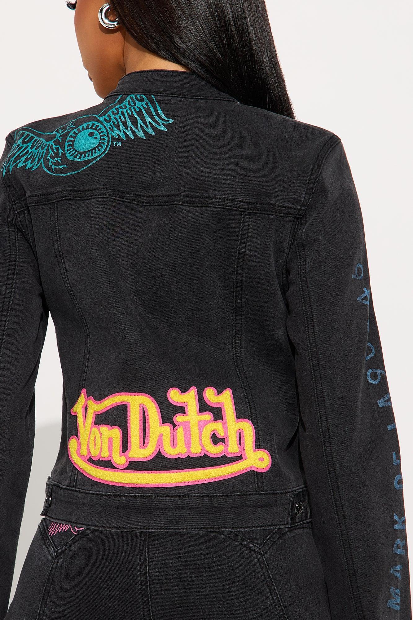Von Dutch Denim Moto Jacket - Black Wash Product Image