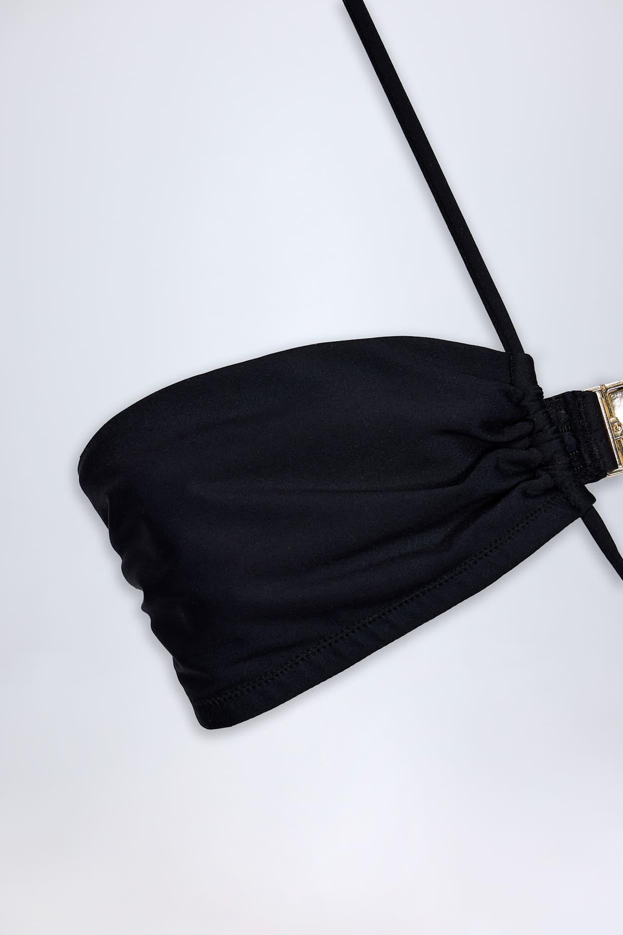 Cut-Out Halterneck Swimsuit in Black Product Image