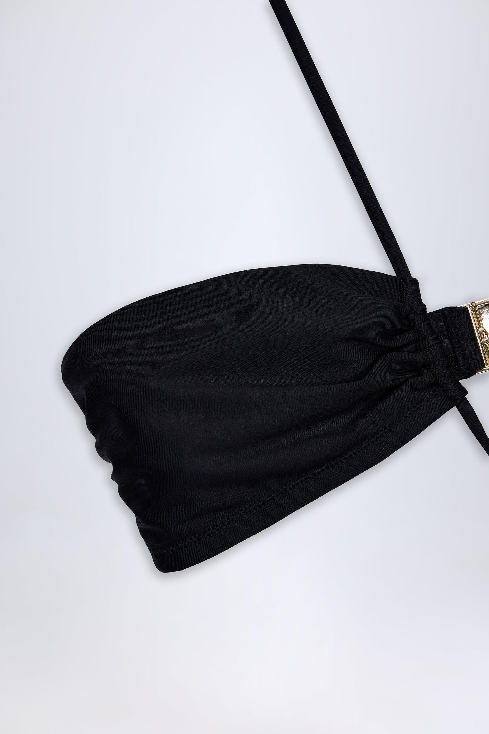 Cut-Out Halterneck Swimsuit in Black Product Image