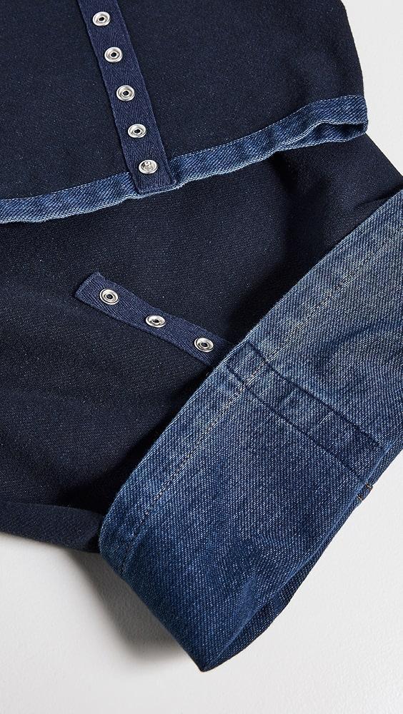 Tibi Indigo Barre Denim Knit Sid Jeans | Shopbop Product Image