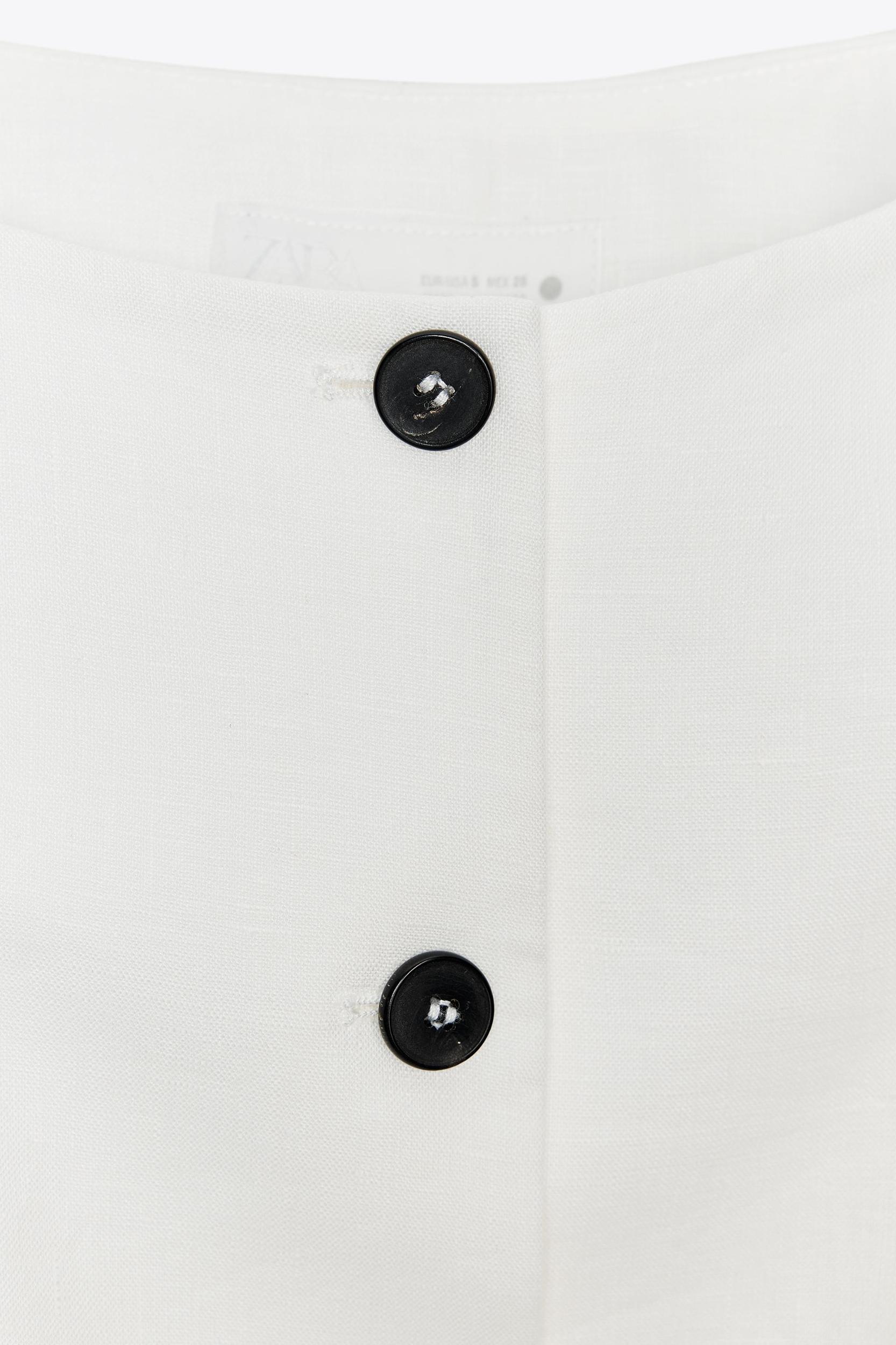 100% LINEN PEPLUM VEST ZW COLLECTION Product Image