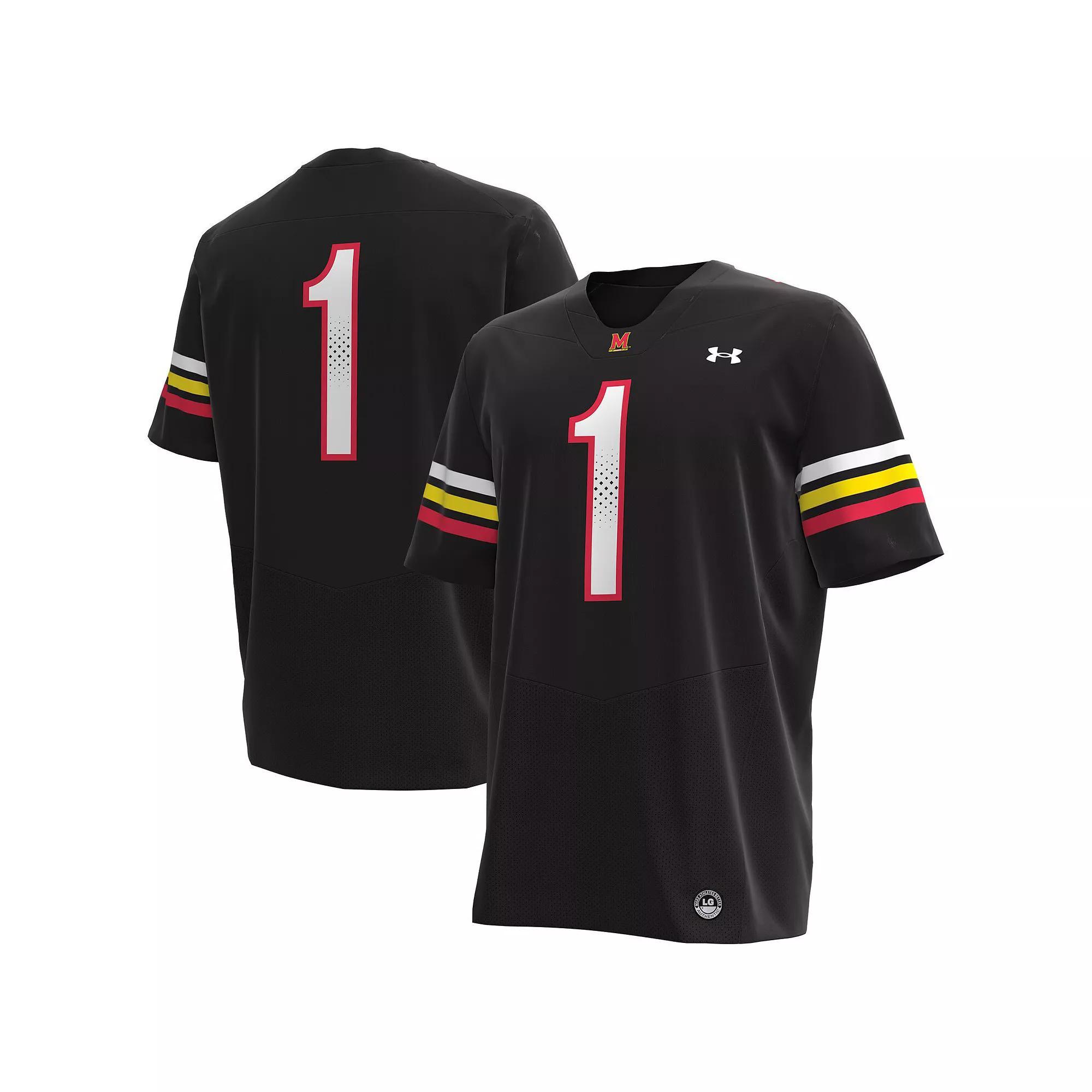 Men's Under Armour #1 Black Maryland Terrapins Replica Football Jersey, Size: 3XL Product Image