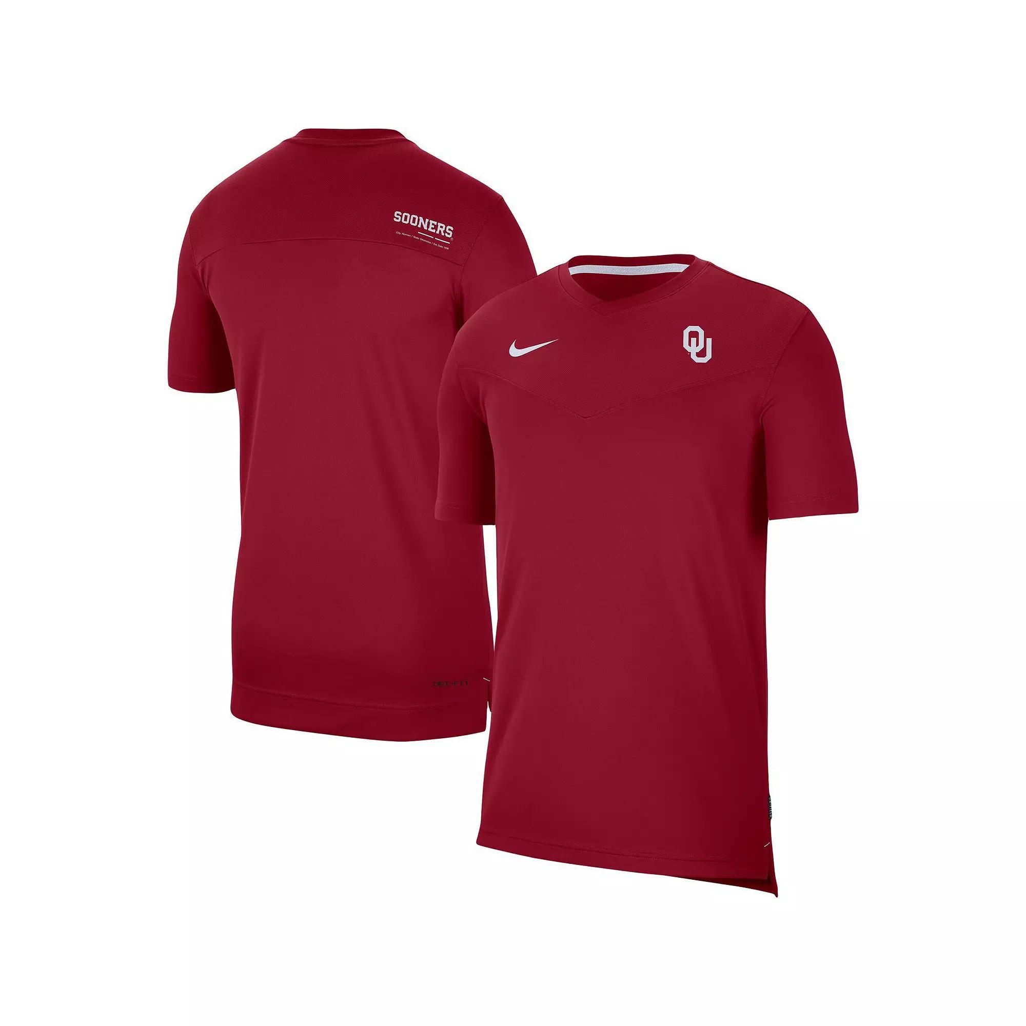 Men's Nike Crimson Oklahoma Sooners 2022 Coaches UV Performance T-Shirt, Size: XL, Red Product Image