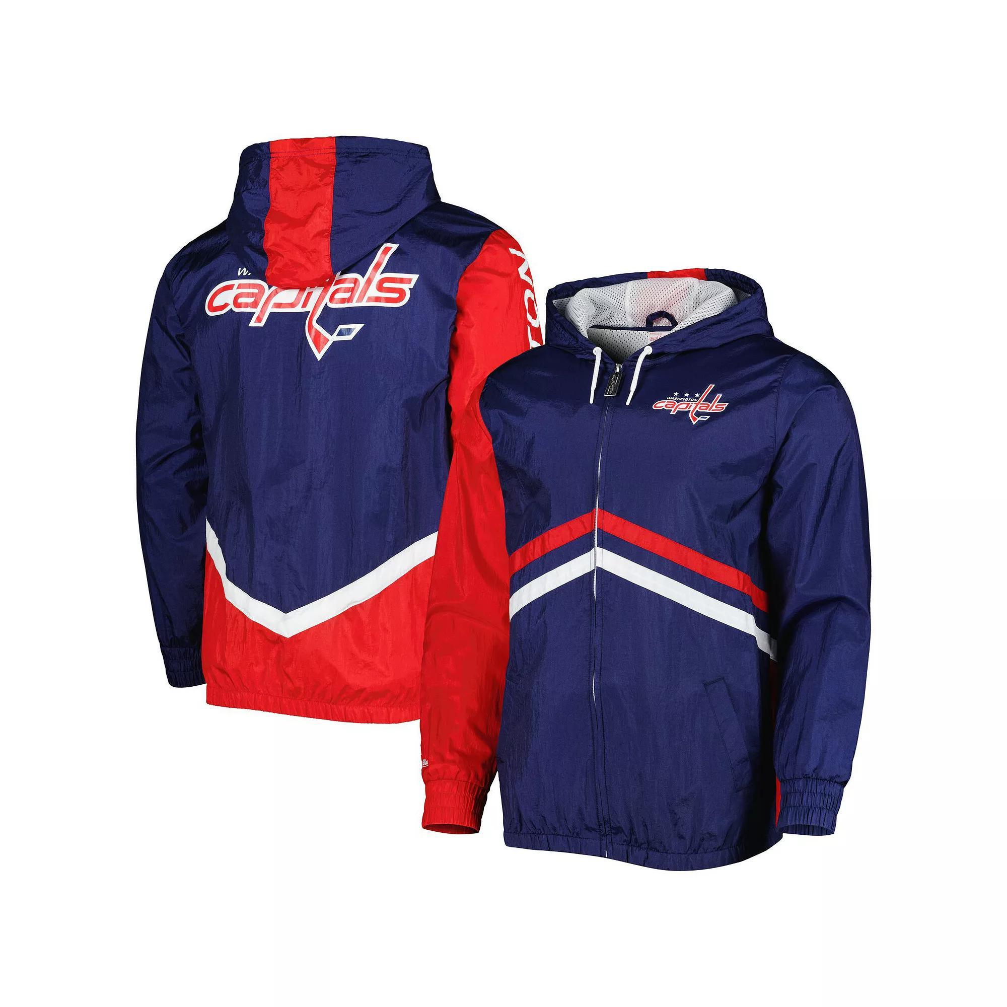 Mens Mitchell & Ness Washington Capitals Undeniable Full-Zip Windbreaker Blue Product Image