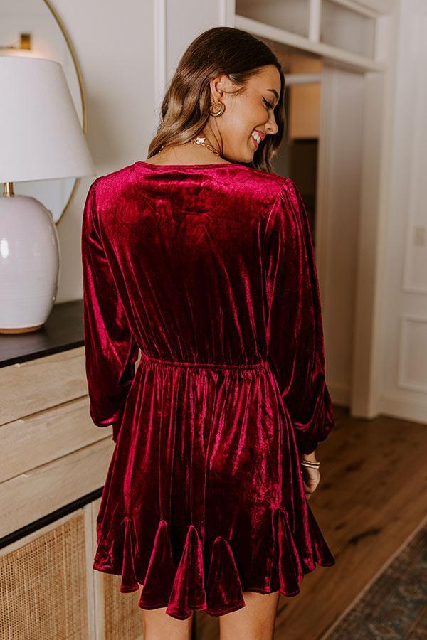 Vino Delight Velvet Mini Dress Product Image