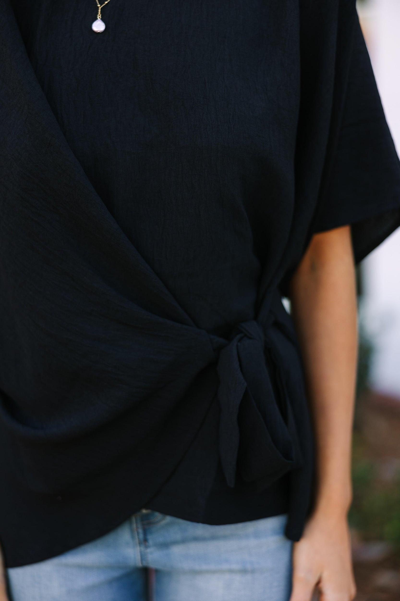 Happy Thoughts Black Tied Blouse Female Product Image