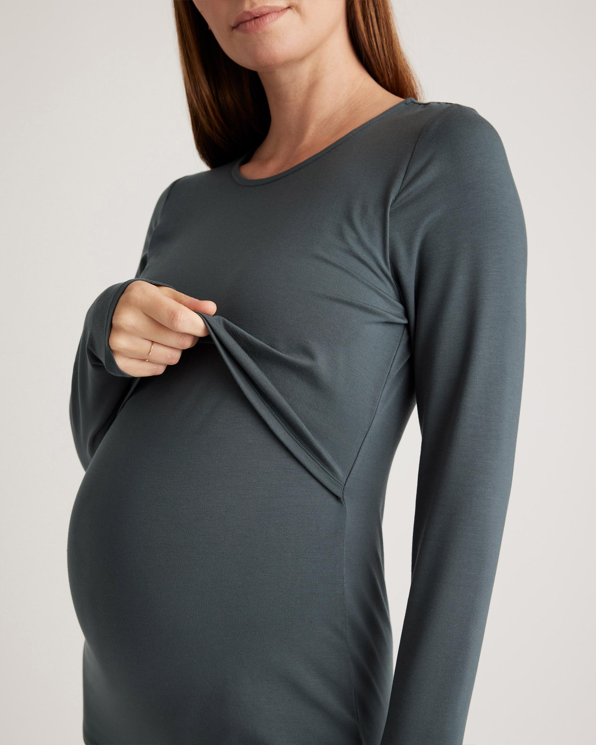 Quince | Women's Tencel Jersey Maternity & Nursing Long Sleeve Relaxed Fit T-Shirt 2-Pack Lenzing Modal Product Image