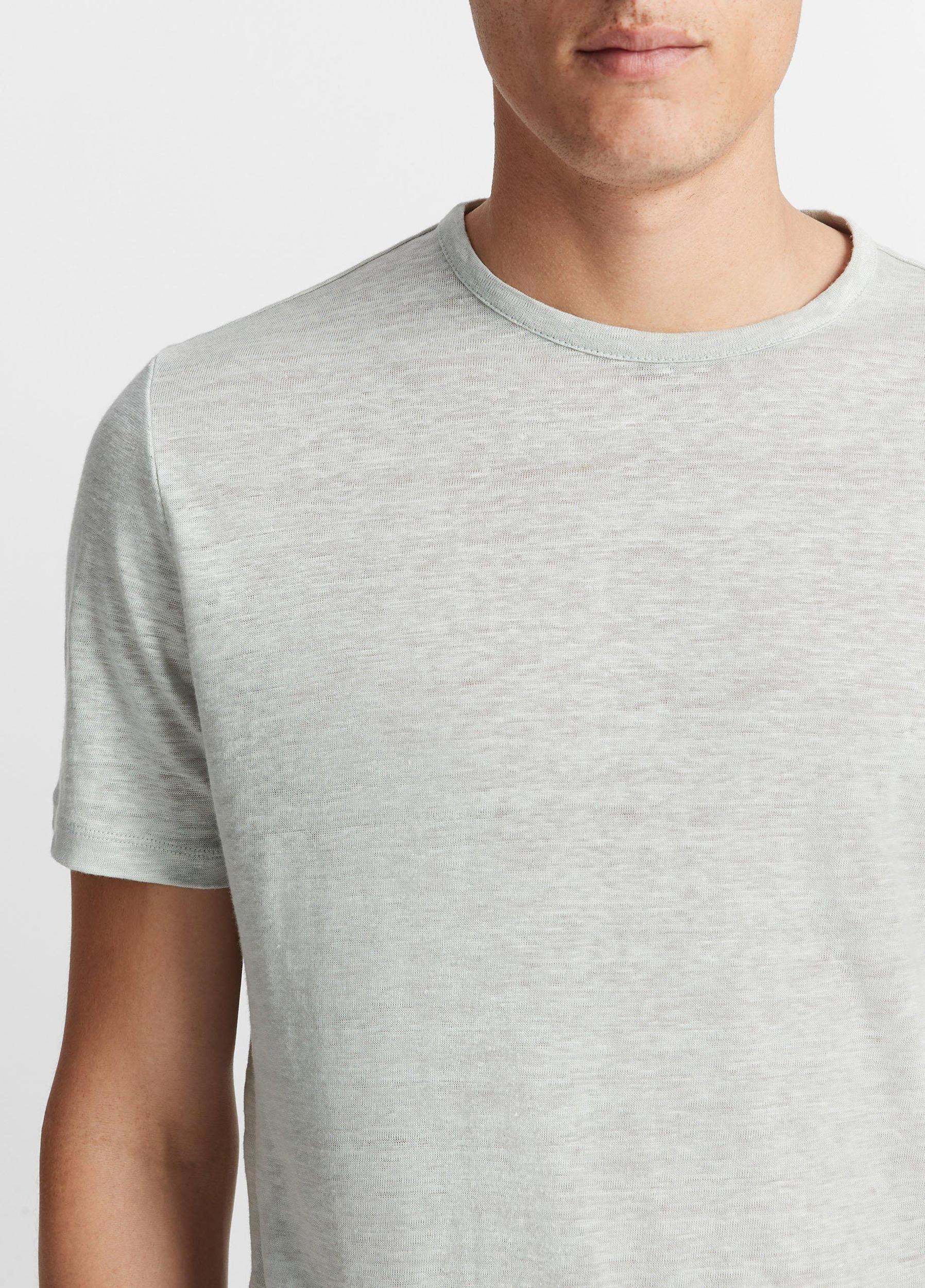 Mens Linen Crew Neck T-Shirt, Hillside Blue, Size XL Vince Product Image