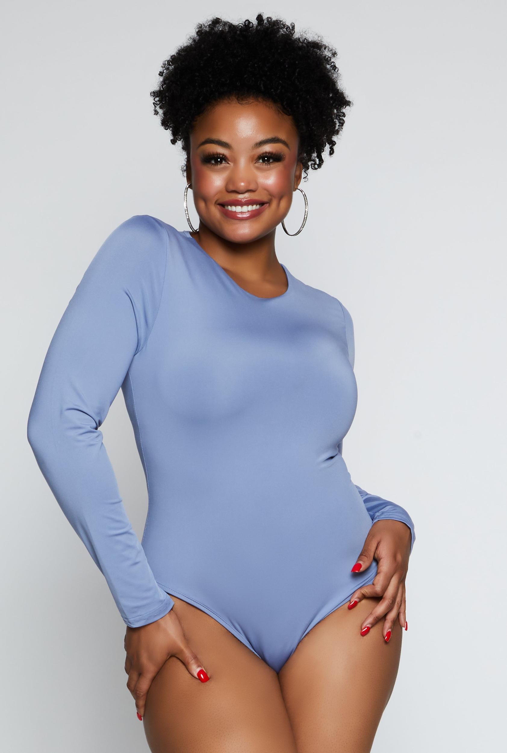Womens Plus Size Daisy Double Layer Bodysuit Product Image