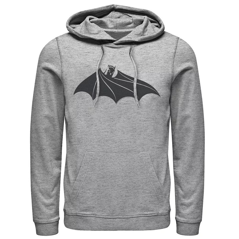 Men's DC Comics Batman Cloak Chest Logo Hoodie, Size: Small, Athletic Grey Product Image