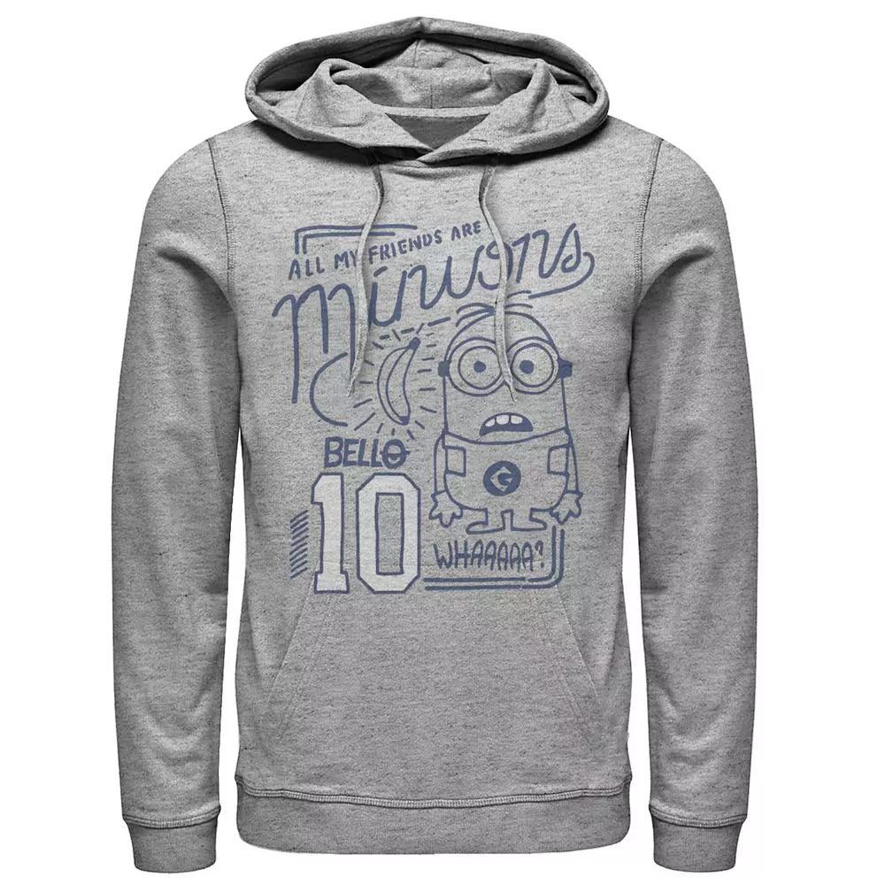 Men's Despicable Me Minions Bob All My Friends Pullover Hoodie, Size: XL, Athletic Grey Product Image