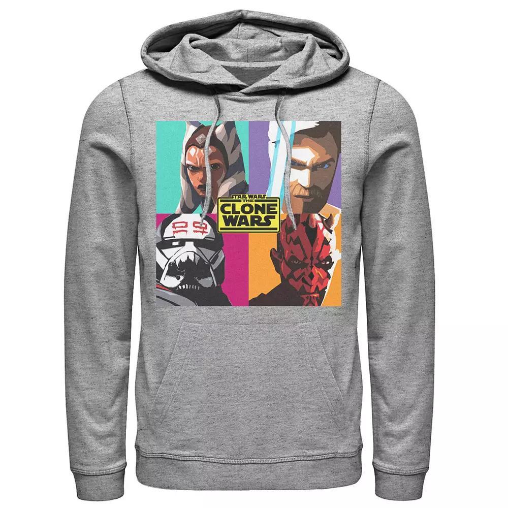 Men's Star Wars: The Clone Wars Pop Art Box Up Hoodie, Size: Medium, Athletic Grey Product Image