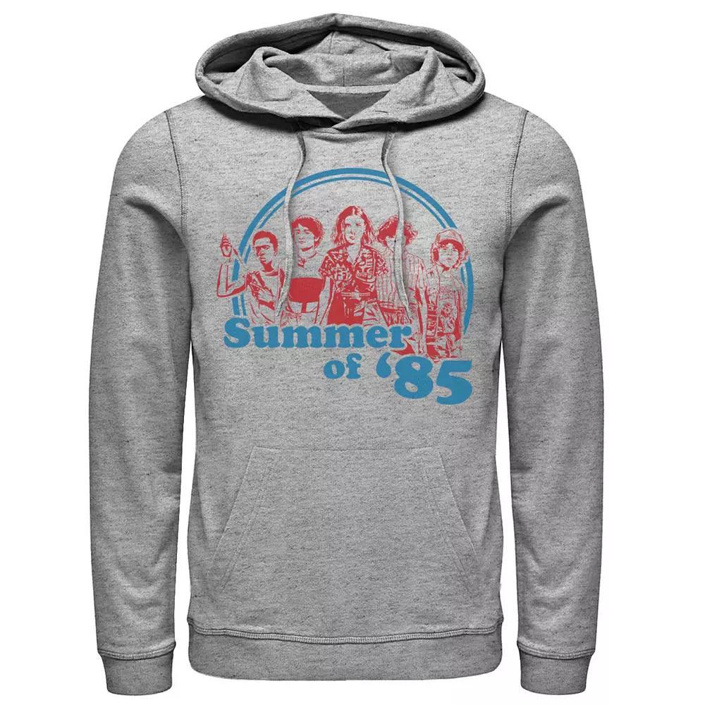 Men's Stranger Things Summer Of '85 Group Shot Hoodie, Size: Small, Athletic Grey Product Image