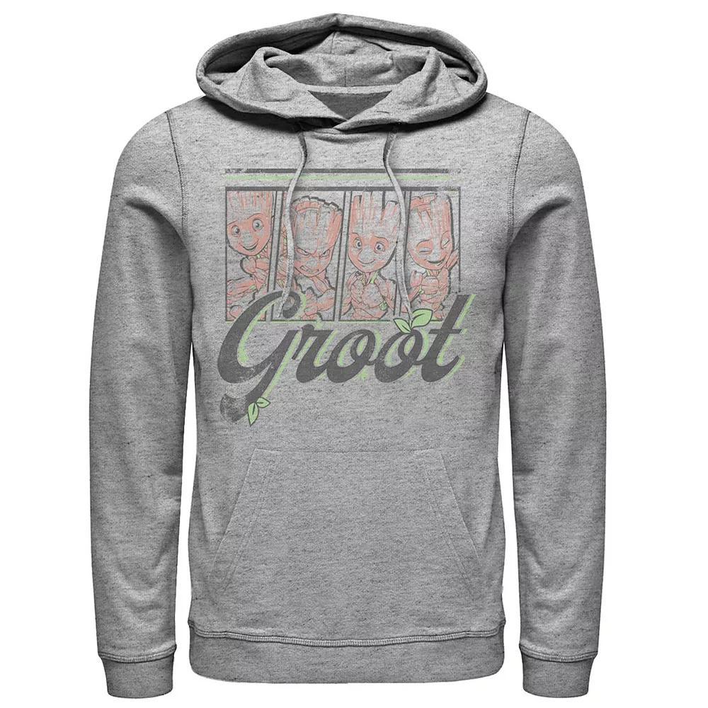 Men's Marvel Guardians Of The Galaxy Cute Groot Panels Hoodie, Size: Medium, Athletic Grey Product Image