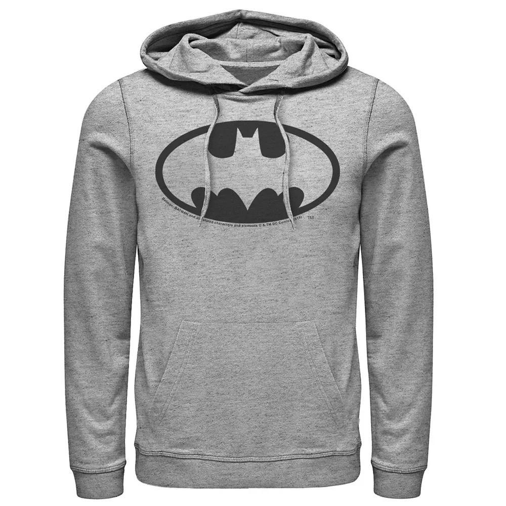 Men's DC Comics Batman Basic Chest Logo Hoodie, Size: XL, Athletic Grey Product Image