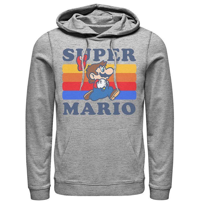 Men's Nintendo Retro Logo Pullover Hoodie, Size: Small, Athletic Grey Product Image