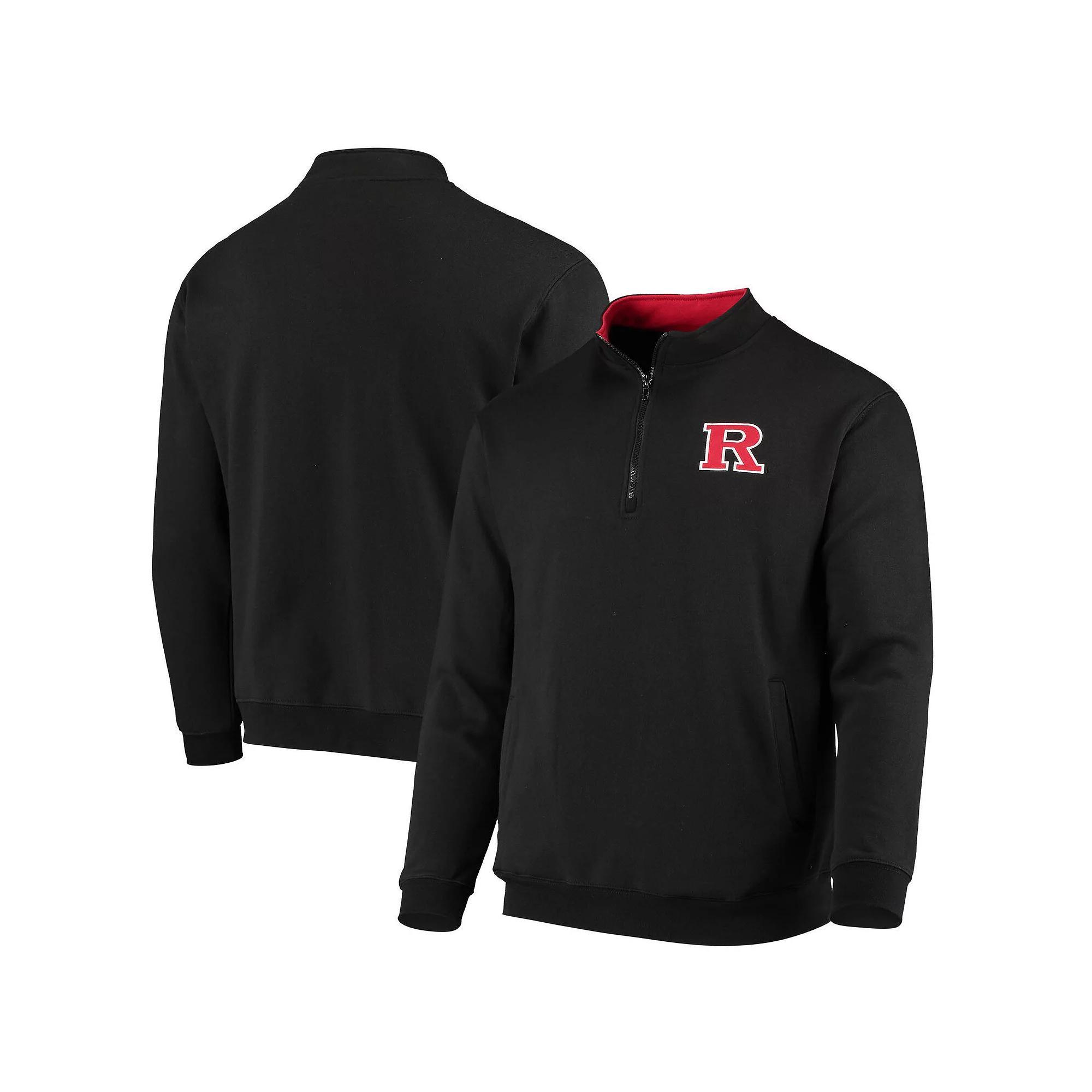 Men's Colosseum Black Rutgers Scarlet Knights Tortugas Logo Quarter-Zip Jacket, Size: 2XL Product Image