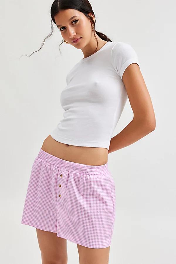 Urban Renewal Remnants Made In LA Button Front Pattern Boxer Short Womens at Urban Outfitters Product Image