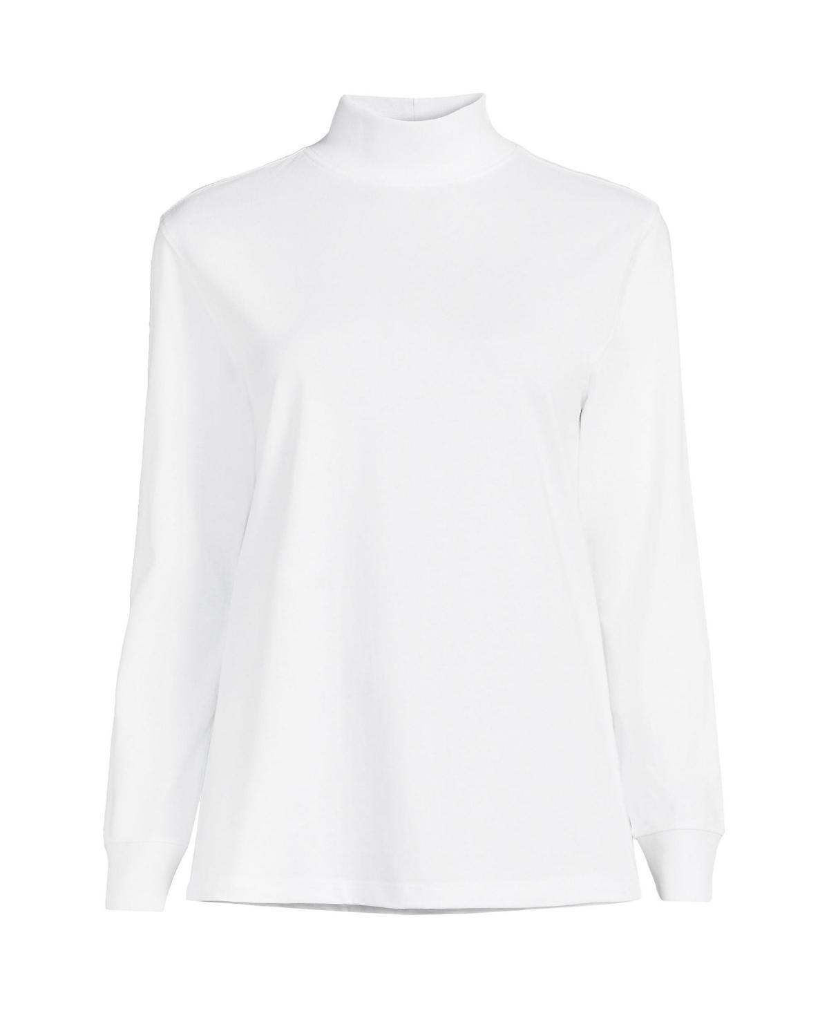 Petite Lands' End Long Sleeve Super T Mock Neck Top, Women's, Size: Medium Petite, Grey Heather Product Image