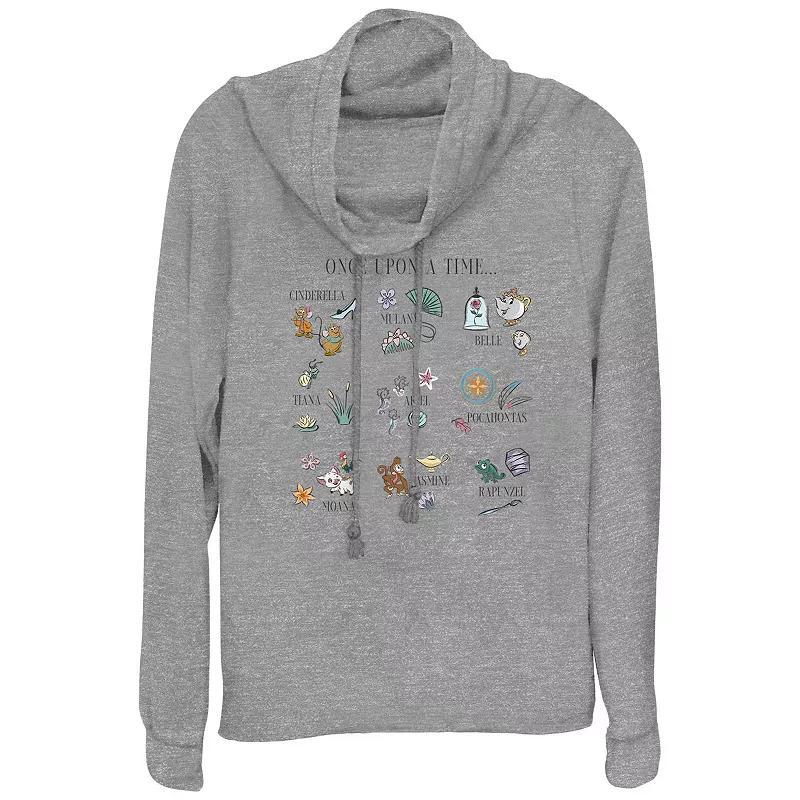 Women's Campfires & Cocktails Cowlneck Graphic Lightweight Long Sleeve, Size: XXL, Gray Grey Product Image