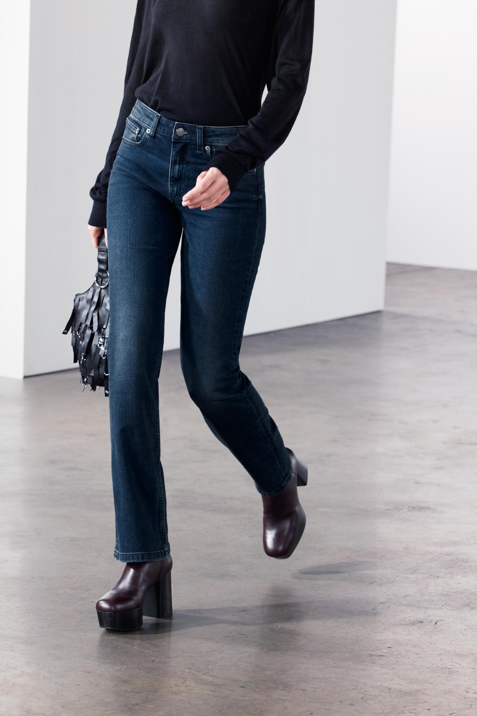 FULL LENGTH MID WAIST BOOTCUT JEANS ZW COLLECTION Product Image