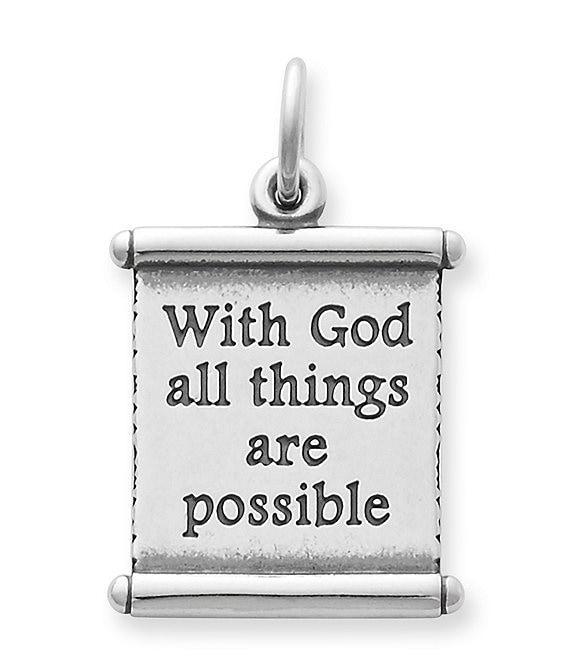 James Avery With God All Things Are Possible Scripture Scroll Sterling Silver Charm Product Image