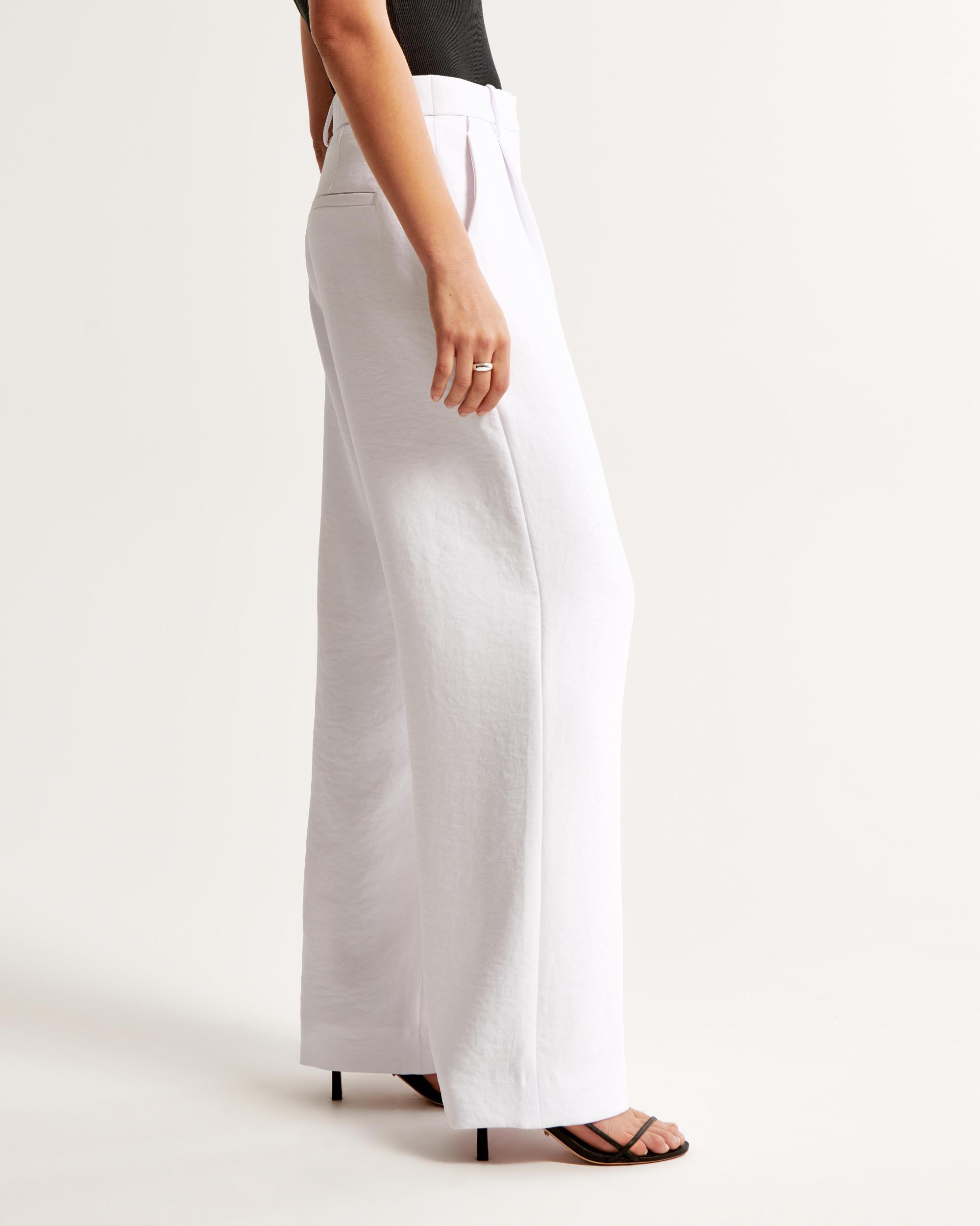 A&F Harper Tailored Premium Crepe Ultra-Wide Leg Pant Product Image